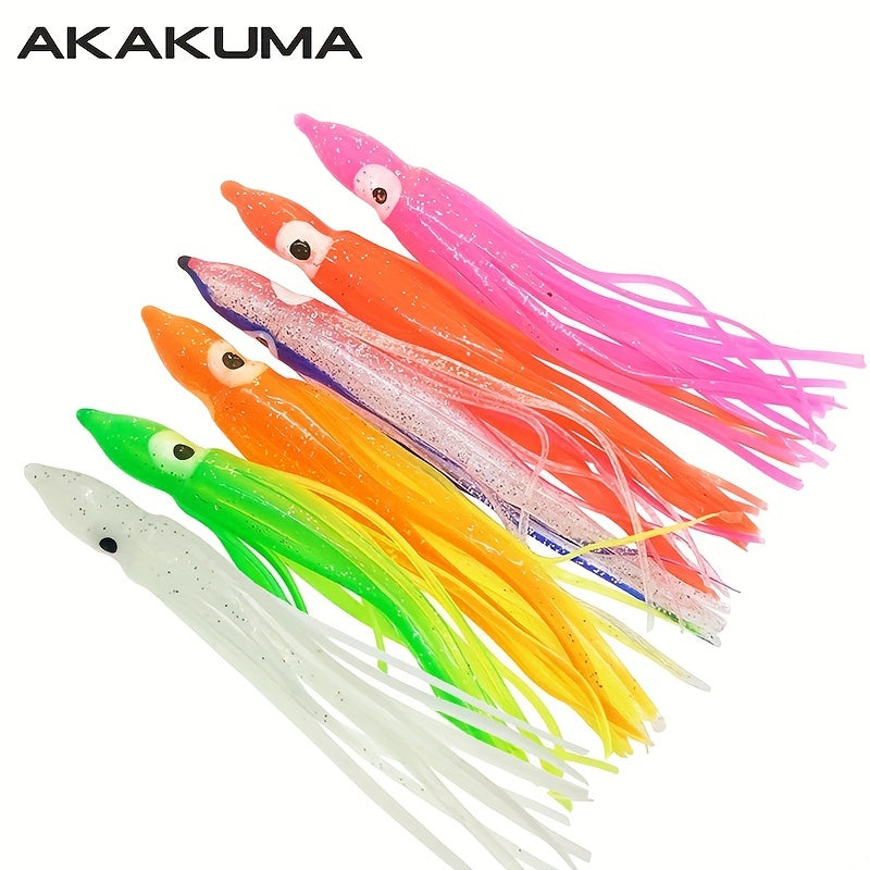 10pcs Rubber Squid Octopus Soft Bait Fishing Lures Mix Colors