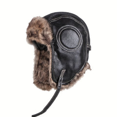 Winter Retro Windproof Warm Ear Protection Leather Hat
