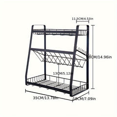 3-layer Seasoning Rack Kitchen Shelf Sauce Jar Organizer