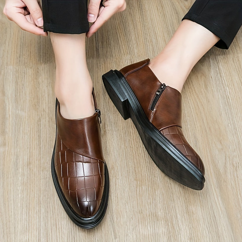 Men's Zipper Loafer Shoes Comfortable Non Slip for Business
