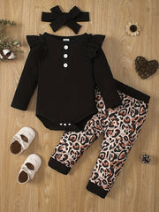 Baby Girl's Casual Outfit Long Sleeve Triangle Romper