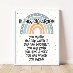 Boho Rainbow Decor Poster 8x10 UNFRAMED Print