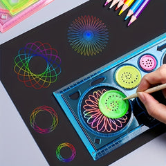 7pcs Geometric Drawing Stencils Set for Studying Plastic Rulers