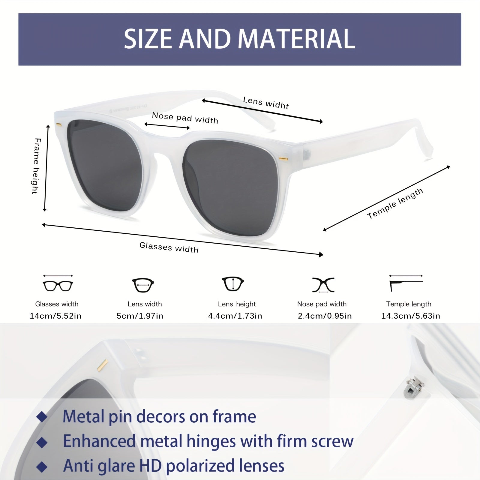 OUWEN Classic Small Square Polarized Sunglasses For Men Retro Mixed Sun Glasses
