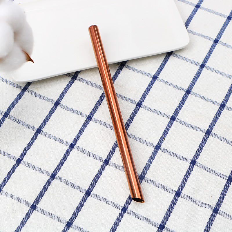 215mm Stainless Steel Bubble Tea Straw with Oblique Mouthpiece