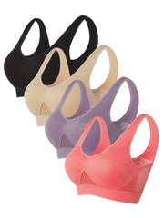4 Pack Plus Size Sports Bra Set Seamless Medium Stretch Tank Bra