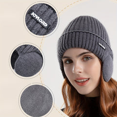 Winter Knitted Hat Outdoor Plus Velvet Thickened Ear Protection Warm Hat