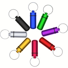Mini Waterproof Pill Case with Keychain, Portable Container for Medi