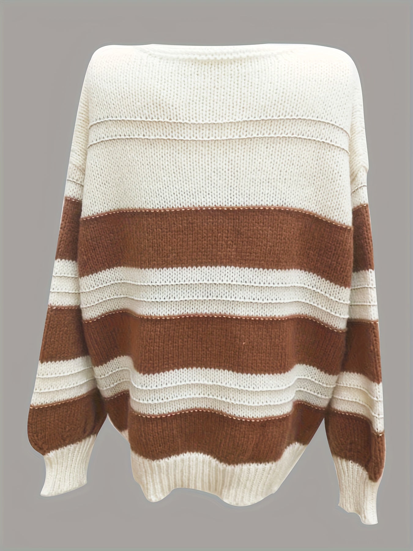 Striped Knitted Long Sleeve Pullover Jumper