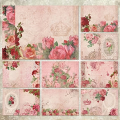 A5 Pink Rose Pattern Paper DIY Scrapbook Album Material