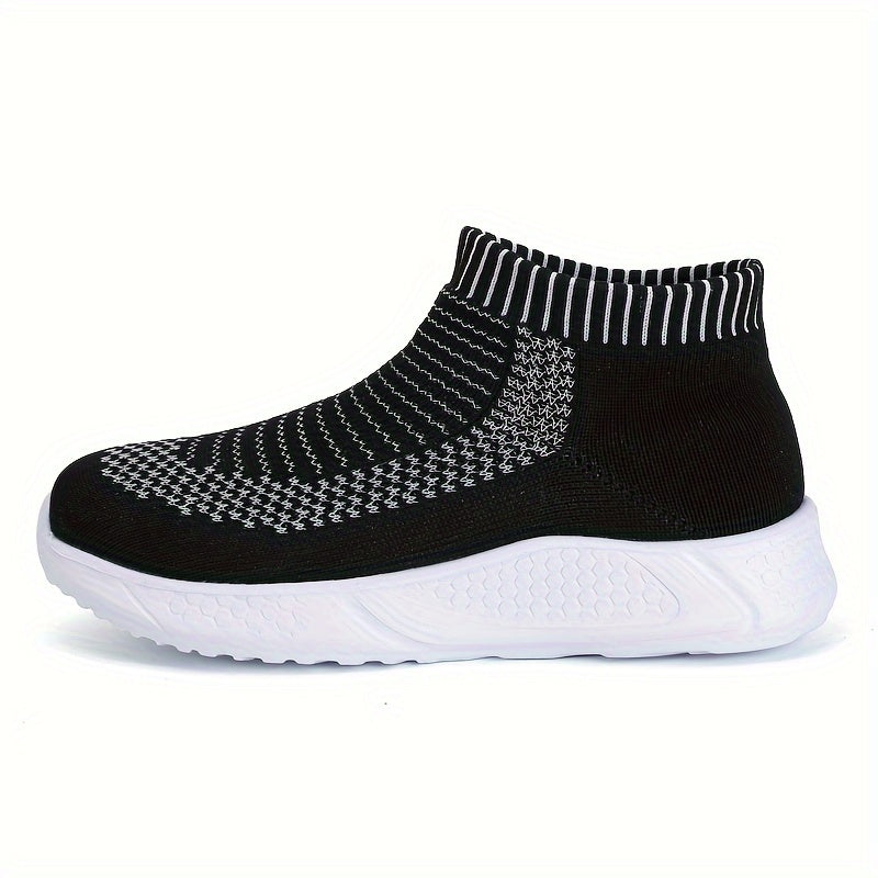 Boy's Woven Knit Breathable Sock Shoes Comfy Non Slip Soft Sole Sneakers