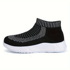 Boy's Woven Knit Breathable Sock Shoes Comfy Non Slip Soft Sole Sneakers