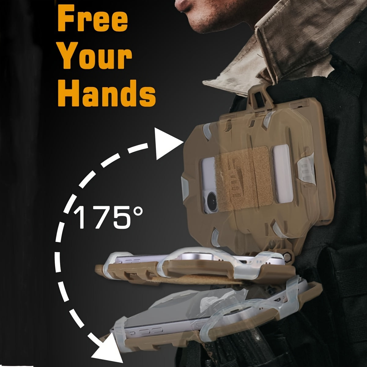 Phone Holder Chest Rig Molle Hands Folded Mount Mobile Phone Plate Carrier Pouch