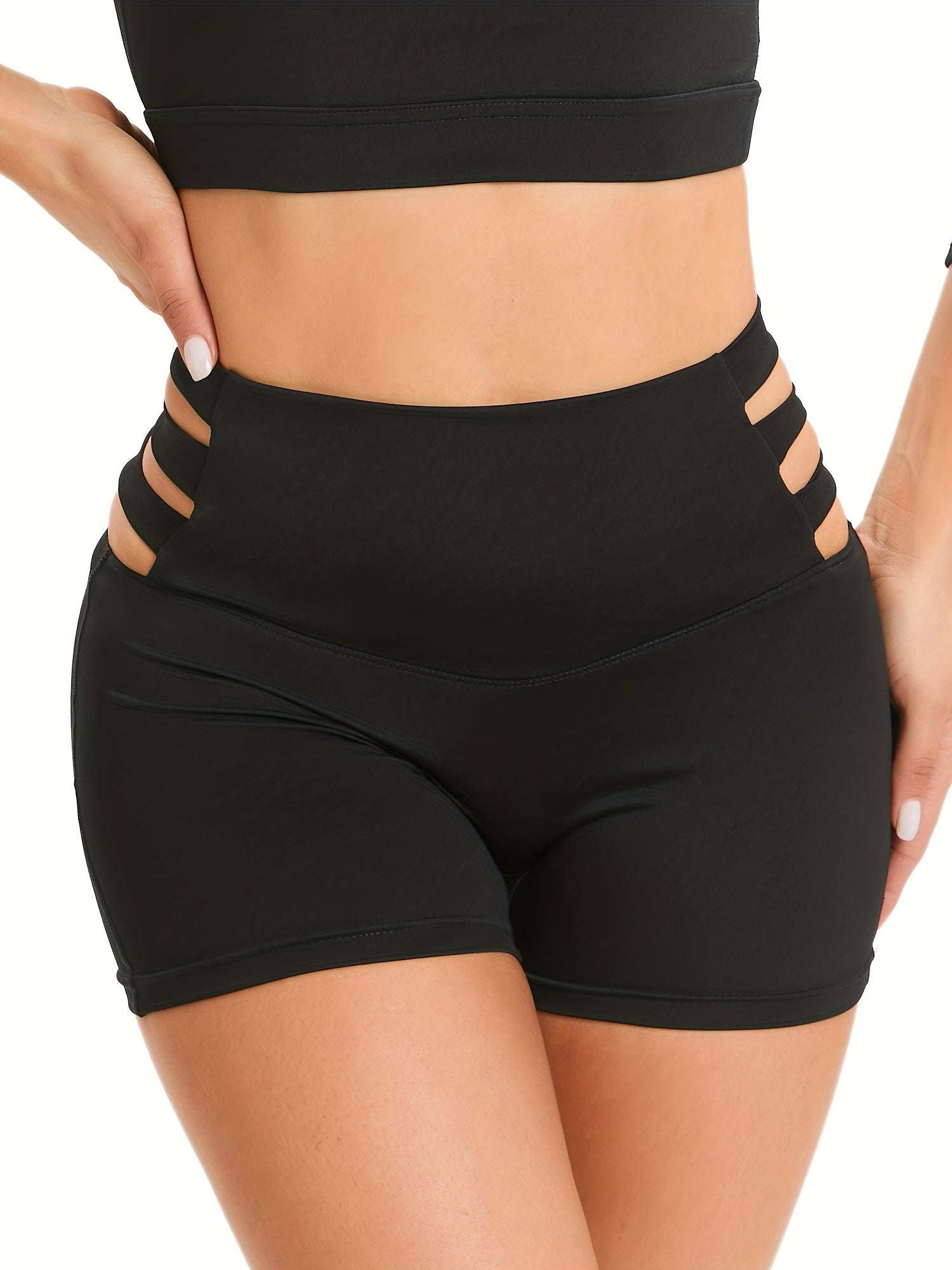 Sexy Women's Activewear Waist Hollow Out Yoga Shorts