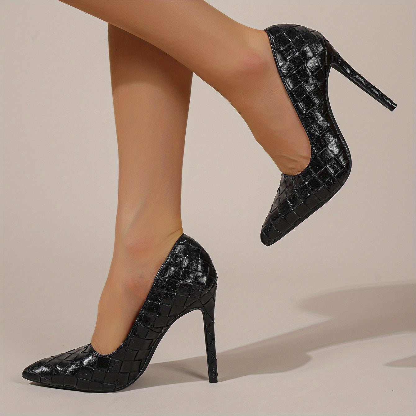 Plaid Pattern Stiletto Heels Wedding Shoes
