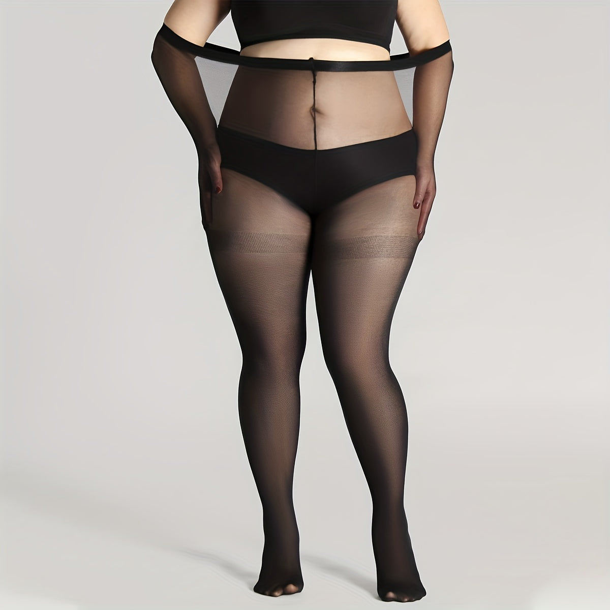 Casual Stockings Women's Plus Solid Sheer Ultra Soft