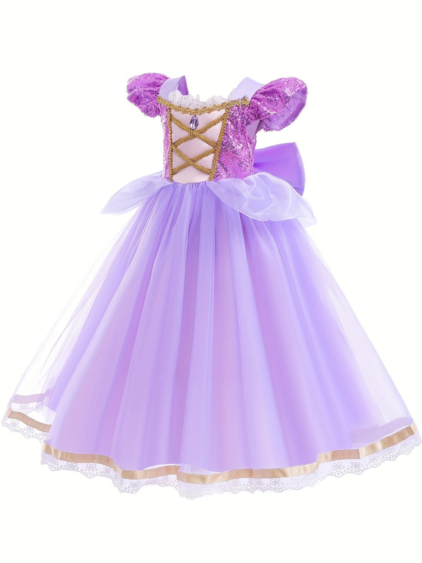 Girls Princess Dress Sequin Tulle Dress Up Birthday Party