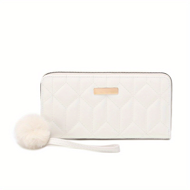 Quilted Wallet Faux Leather Credit Card Organizer Women's Clutch