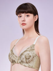 Floral Lace Underwire Push Up Bra for Women