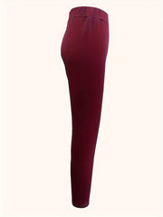 Solid Fleece Lined High Waisted Winter Leggings