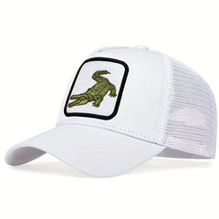 Men's Crocodile Pattern Baseball Cap Breathable Adjustable Hat
