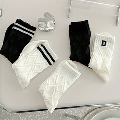 Argyle Textured Socks Women's Stockings & Hosiery