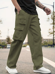 Men's Flap Pocket Cargo Pants Loose Fit