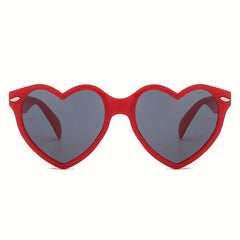 Y2K Heart Sunglasses Love Theme Rivet Decor UV400