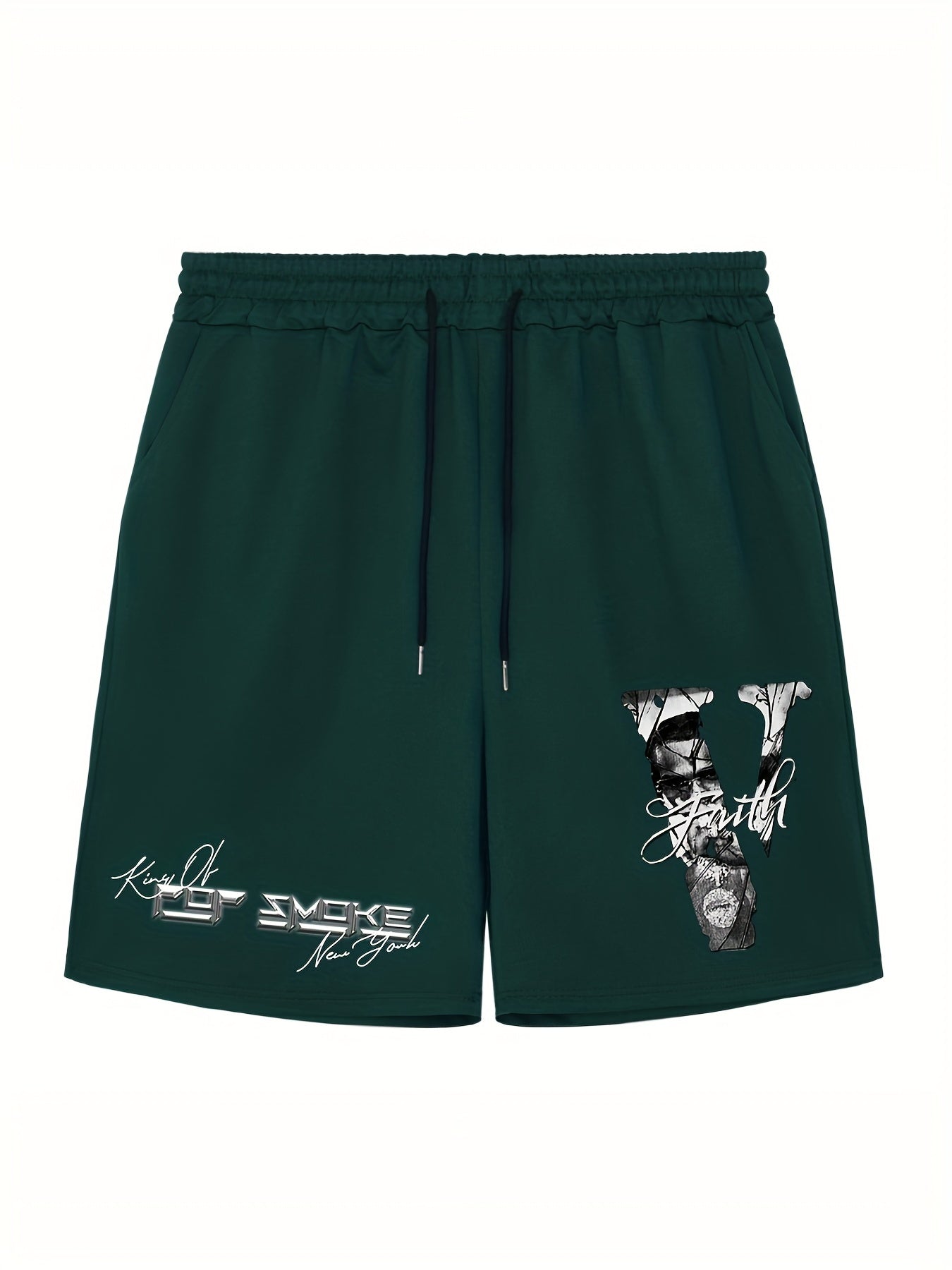 King Of York Men's Comfy Solid Elastic Waist Shorts