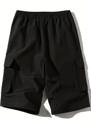 Men's Drawstring Cargo Shorts Elastic Waist Summer Outdoor