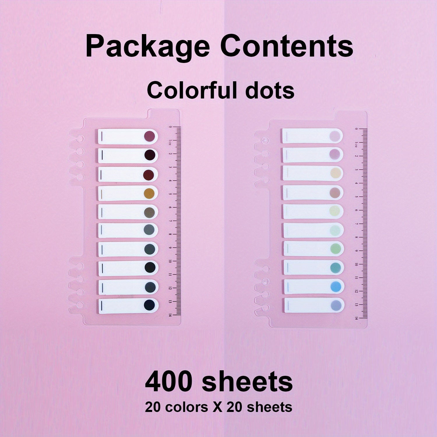 400 Colorful Sticky Index Tabs With Ruler