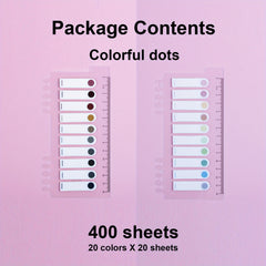 400 Colorful Sticky Index Tabs With Ruler