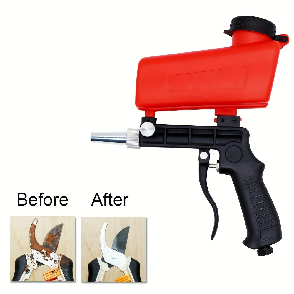 Portable Gravity Sandblasting Gun 90psi Red Rust Removal Sandblasting Machine
