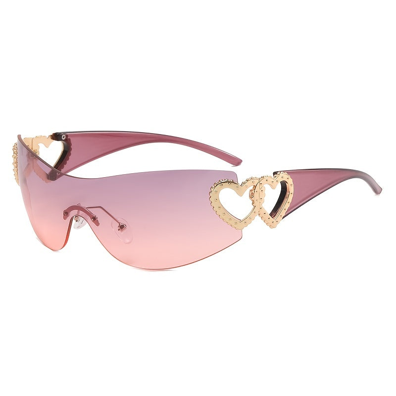 Heart-shaped Rimless Y2K Sunglasses Women's Eyewear
