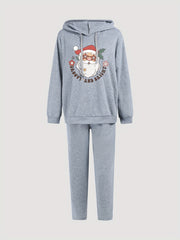 Women's Plus Size Santa Claus Hooded Sweatshirt & Pants Set