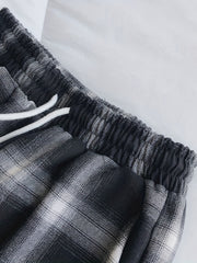 Plaid Drawstring Shorts for Women