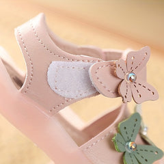 Baby Girls Butterfly Decor Soft Princess Sandals Crib Shoes for Toddler