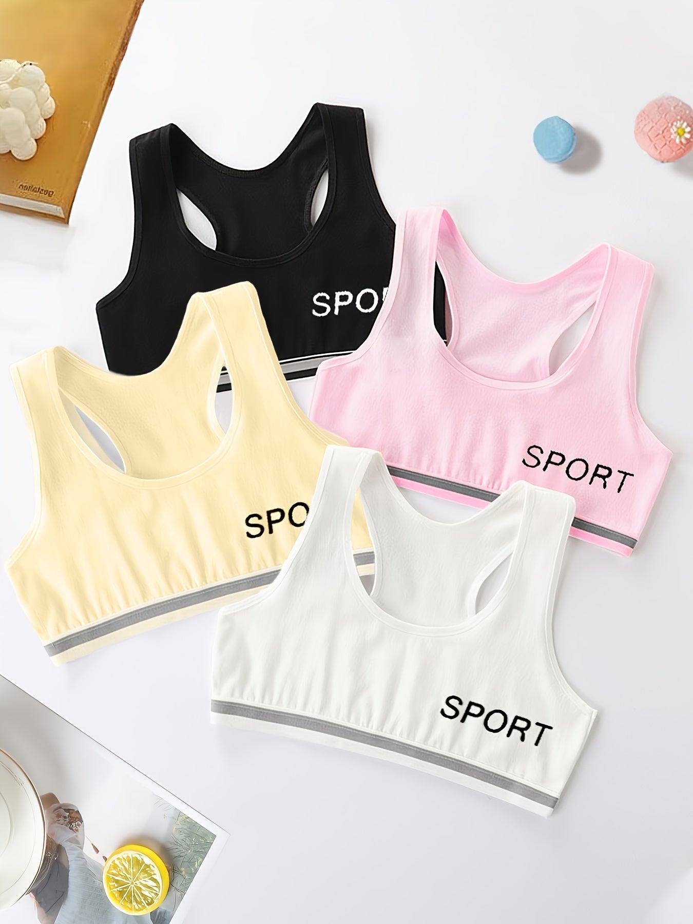 Girls Wireless Padded Sport Bra Kids Underwear