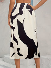 Graphic Print Elastic Waist Skirt Bodycon Skirt Spring & Summer