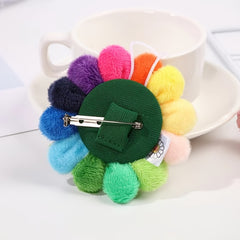 Cute Sunflower Brooch for Kids Clothing Hats and Bags