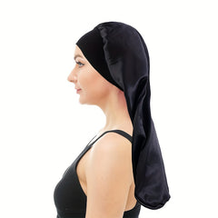 Long Hair Satin Bonnet Soft Hair Bonnet Head Wrap Elastic Turban Hats