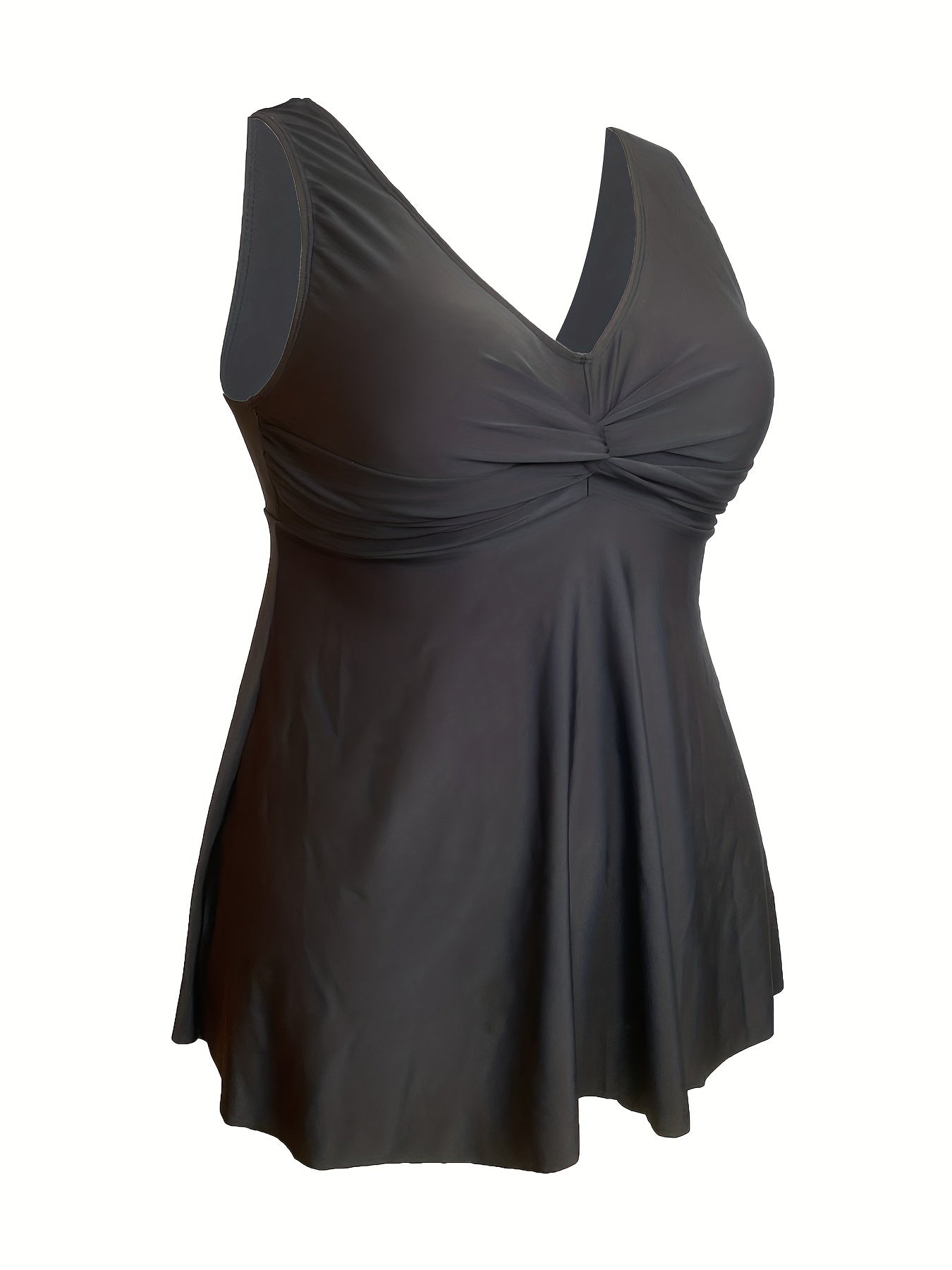 Women's Plus Size V Neck Tankini Set