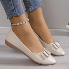 Women's Rhinestone Buckle Ballet Flats Slip On Shoes