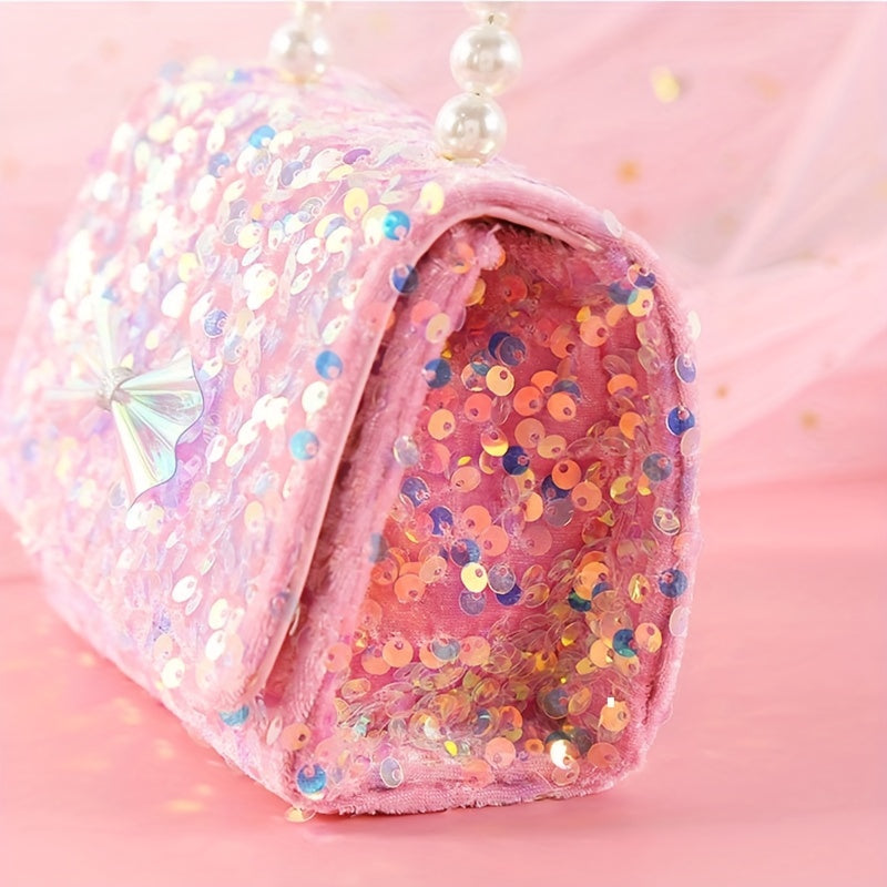 Cartoon Sequin Bow Crossbody Bag Shoulder Bag