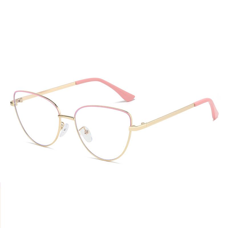 Round Frame Light Blocking Eyestrain Clear Glasses For Women