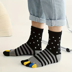 Men's Colorful Split Toe Tabi Socks Low Cut Five toe Novelty