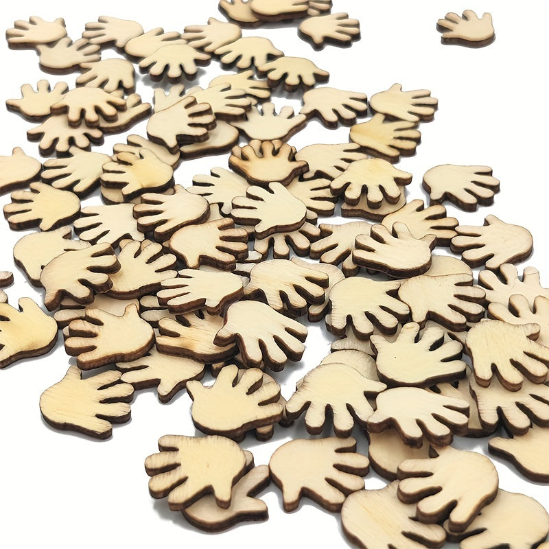 50pcs 20mm Wooden Baby Hands for Kids Projects, Painting, Signing