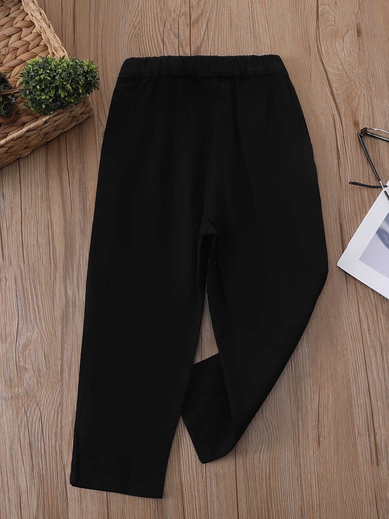 Boys Cotton Casual Trousers with Alarm Clock Patchwork