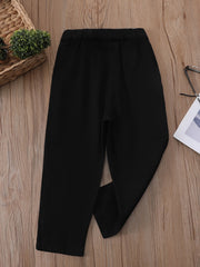 Boys Cotton Casual Trousers with Alarm Clock Patchwork