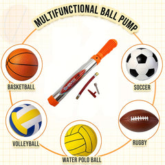 Portable Ball Pump Kit Inflate Balls Includes Needle Nozzle & Extension Hose